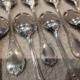 12 silver-plated metal teaspoons by Christofle Marly, 13.6cm