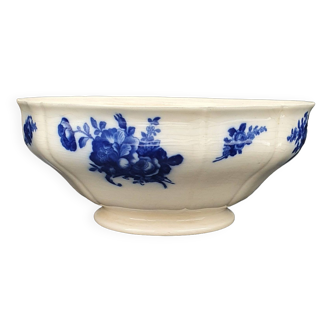 Salad bowl villeroy & boch mettlach 1897 earthenware iron earth - blue patterns diam 23.5cm #rare #220802
