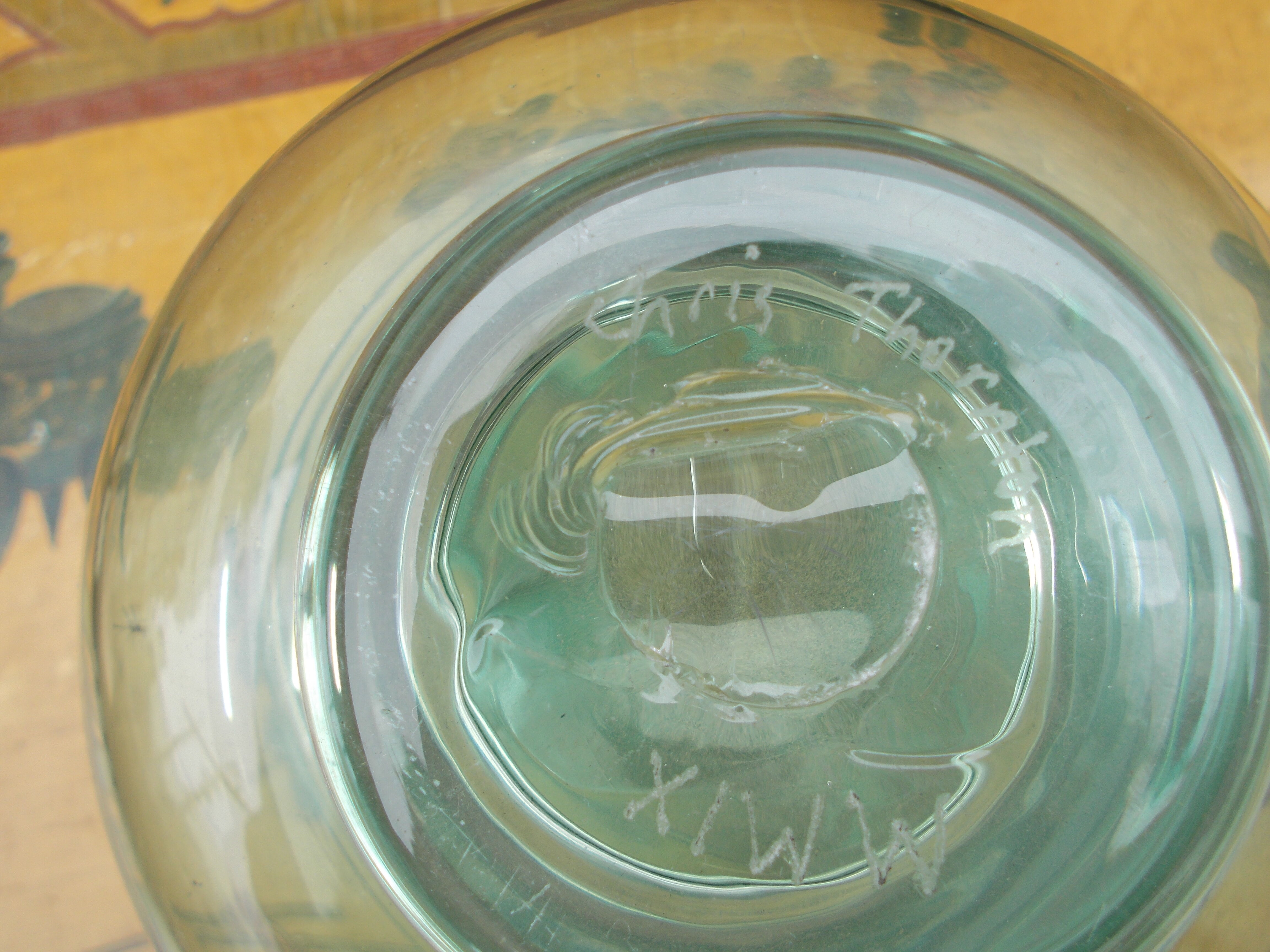 Contemporary glass signed Chris Thornton design Vase