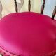 Napoleon III office chair in fuchsia velvet