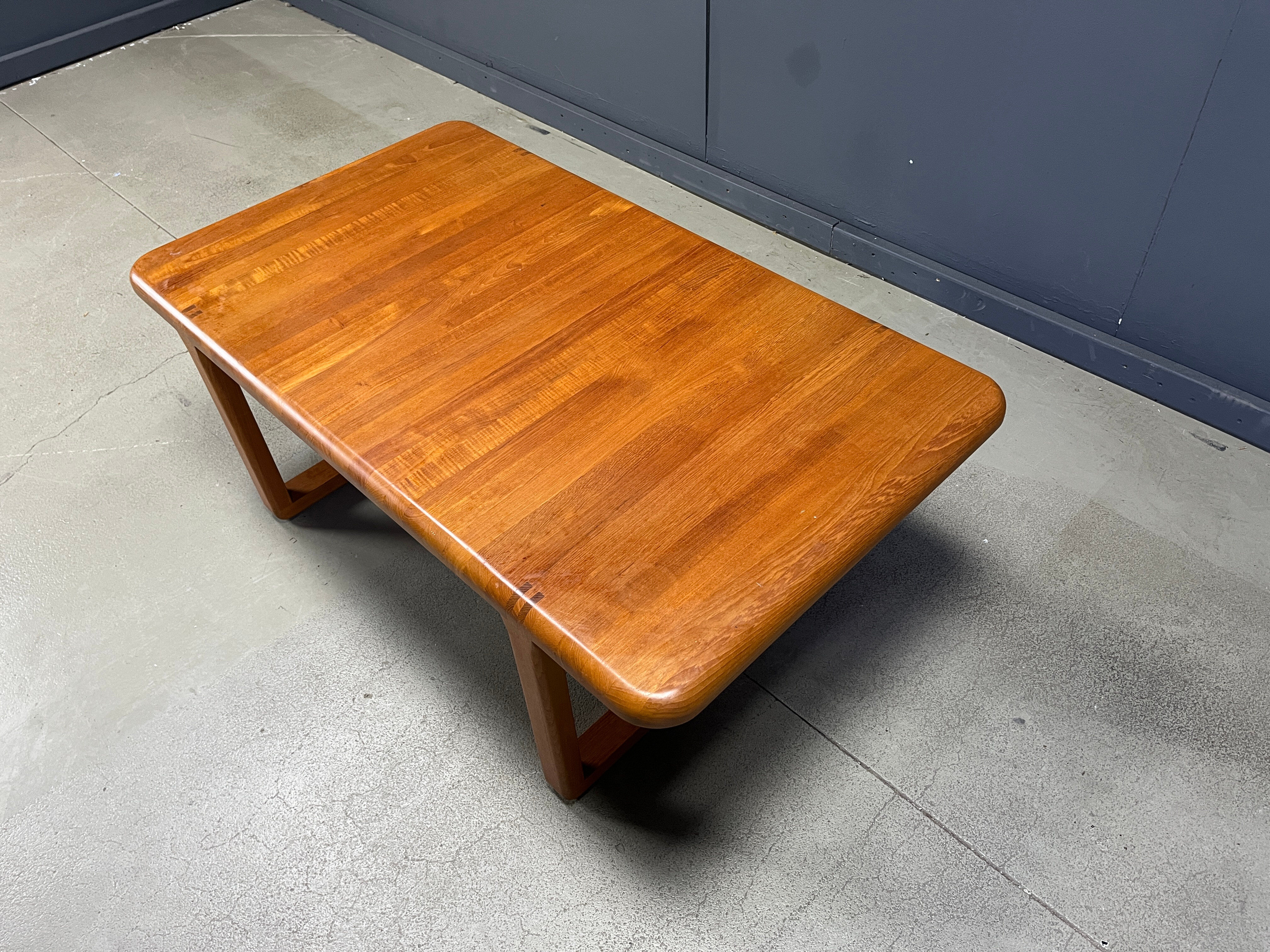 Mid-century solid teak Scandinavian coffee table, 1970s