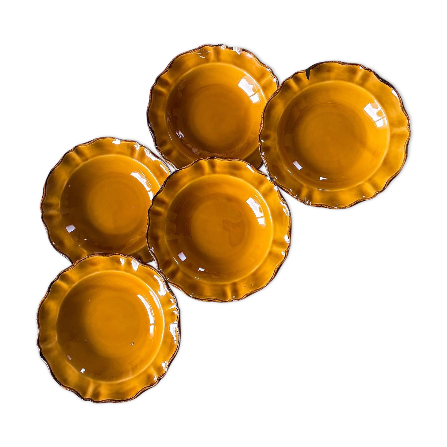 5 hollow plates Faience ADP