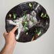 French ceramic bowl, lava glaze, black and green.