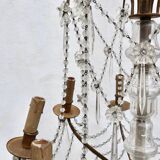 8-Light Bronze Chandelier with Crystal Tassels