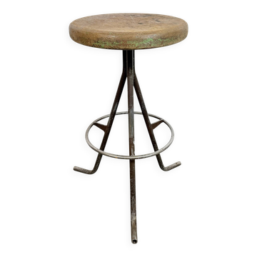 Grey Industrial Workshop Stool, 1960s