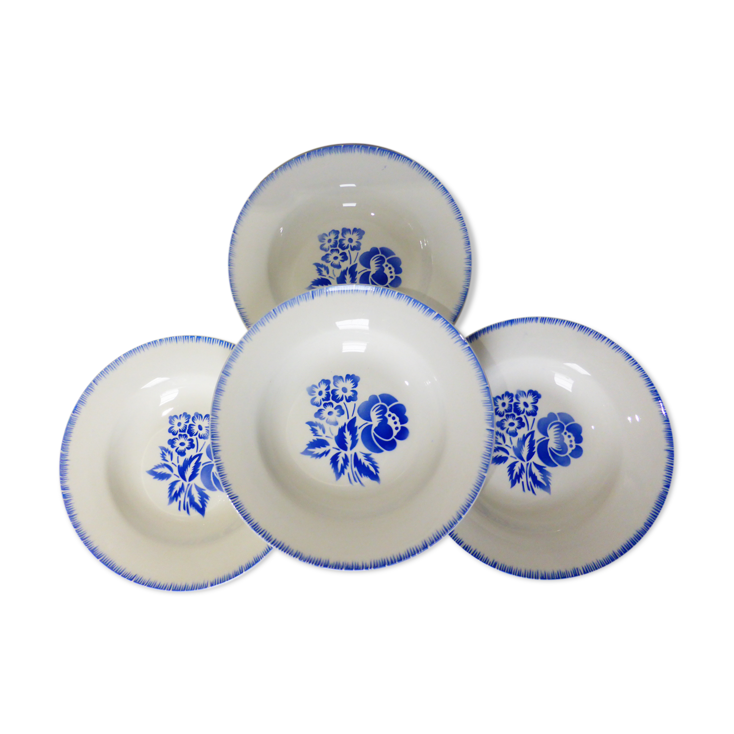 4 hollow plates of Digoin Sarreguemines model Simone 211247