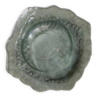 Large smoked glass plate