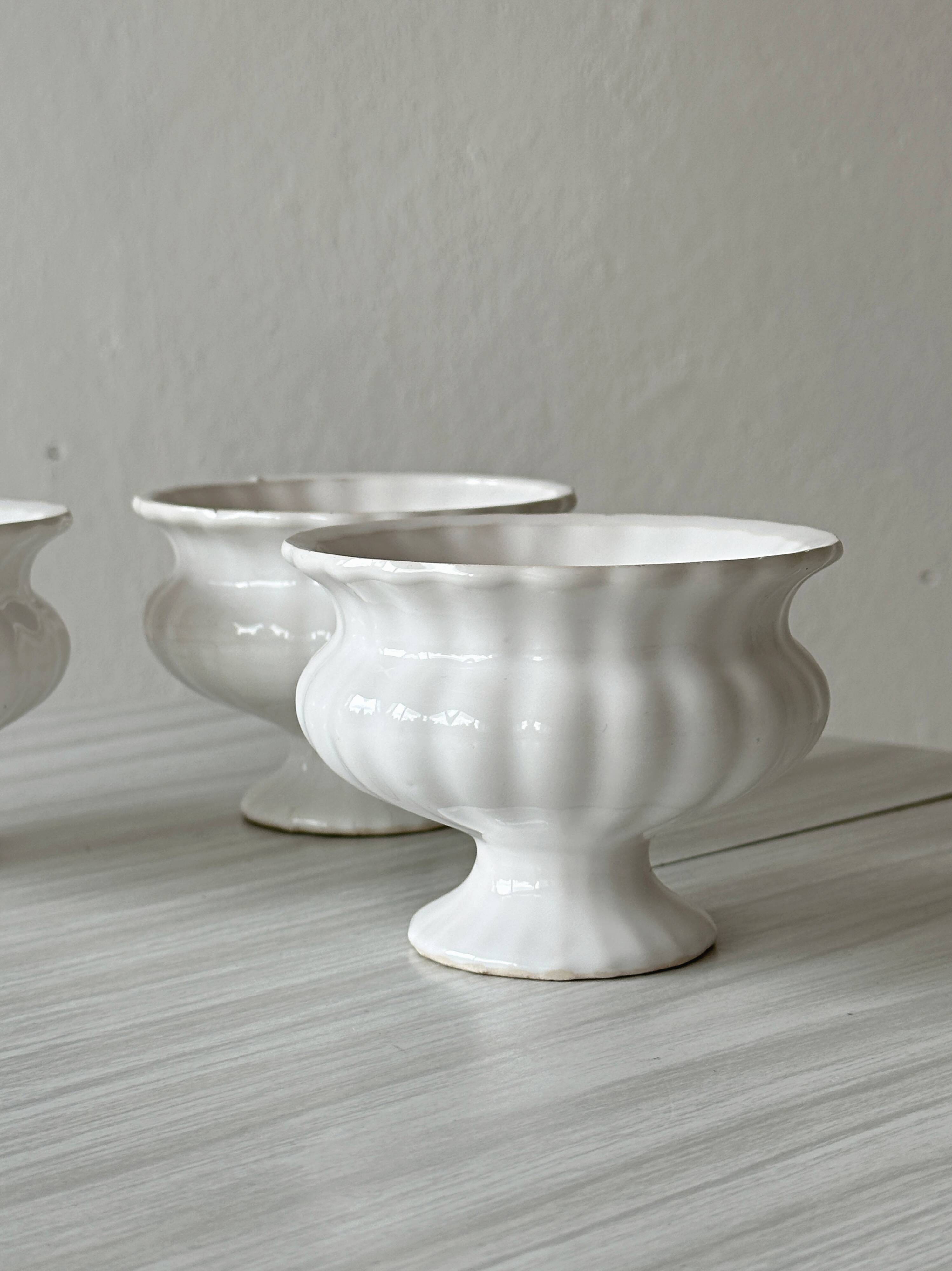 Lot trois cache-pots céramique blanche