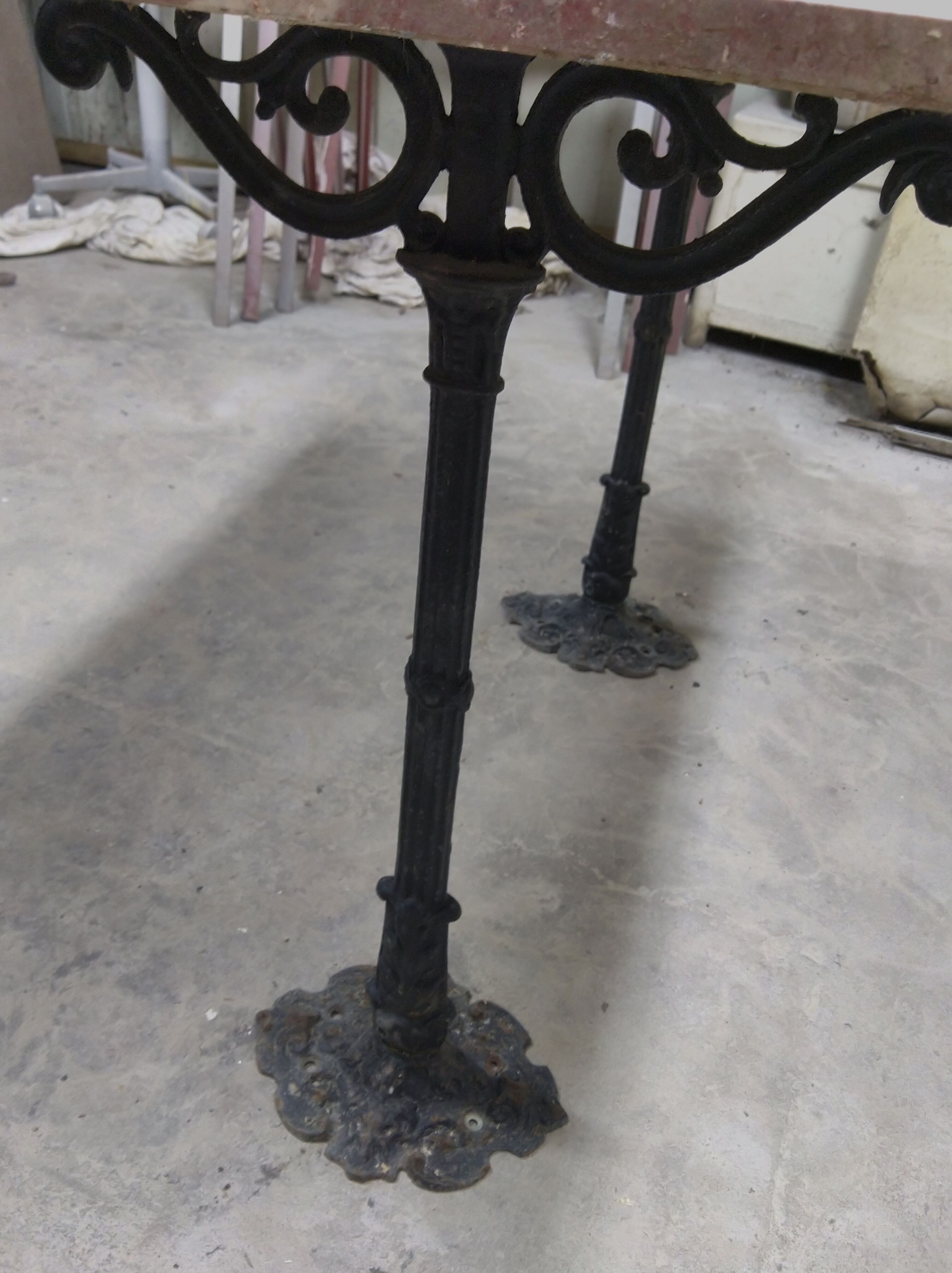 Cast iron and marble peddler's table