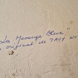 Original engraving / burin by JB Tavy Notton, "The blue tit", circa 1970