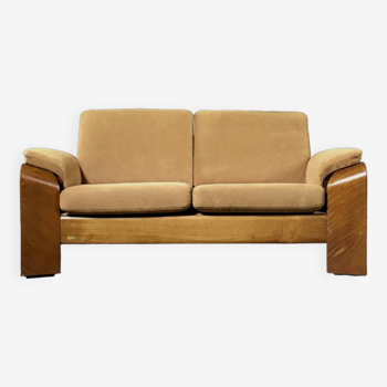 Mid-century norwegian modern two-seater sofa stressless pegasus low back loveseat from ekornes