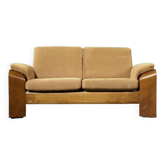 Mid-century norwegian modern two-seater sofa stressless pegasus low back loveseat from ekornes