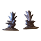 Carved wooden bird candlesticks - Black Forest