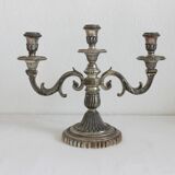 3-spoke candlestick in silver metal