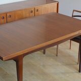 Dining table in rectangular teak extendable Scandinavian design