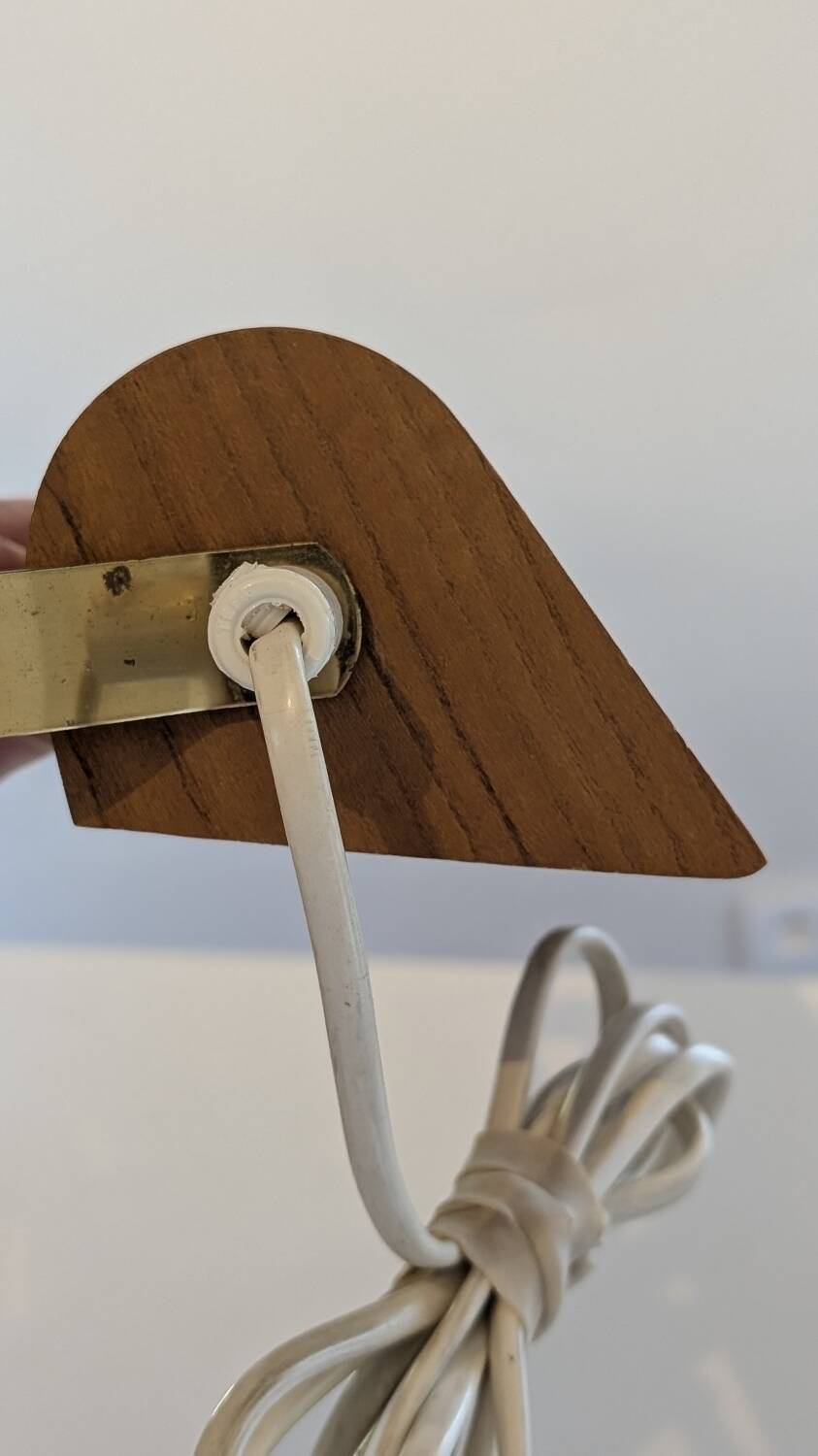 Swedish teak and brass wall lamp