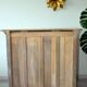 Large Parisian sideboard, dresser, clay gray, patinated wood, 1950