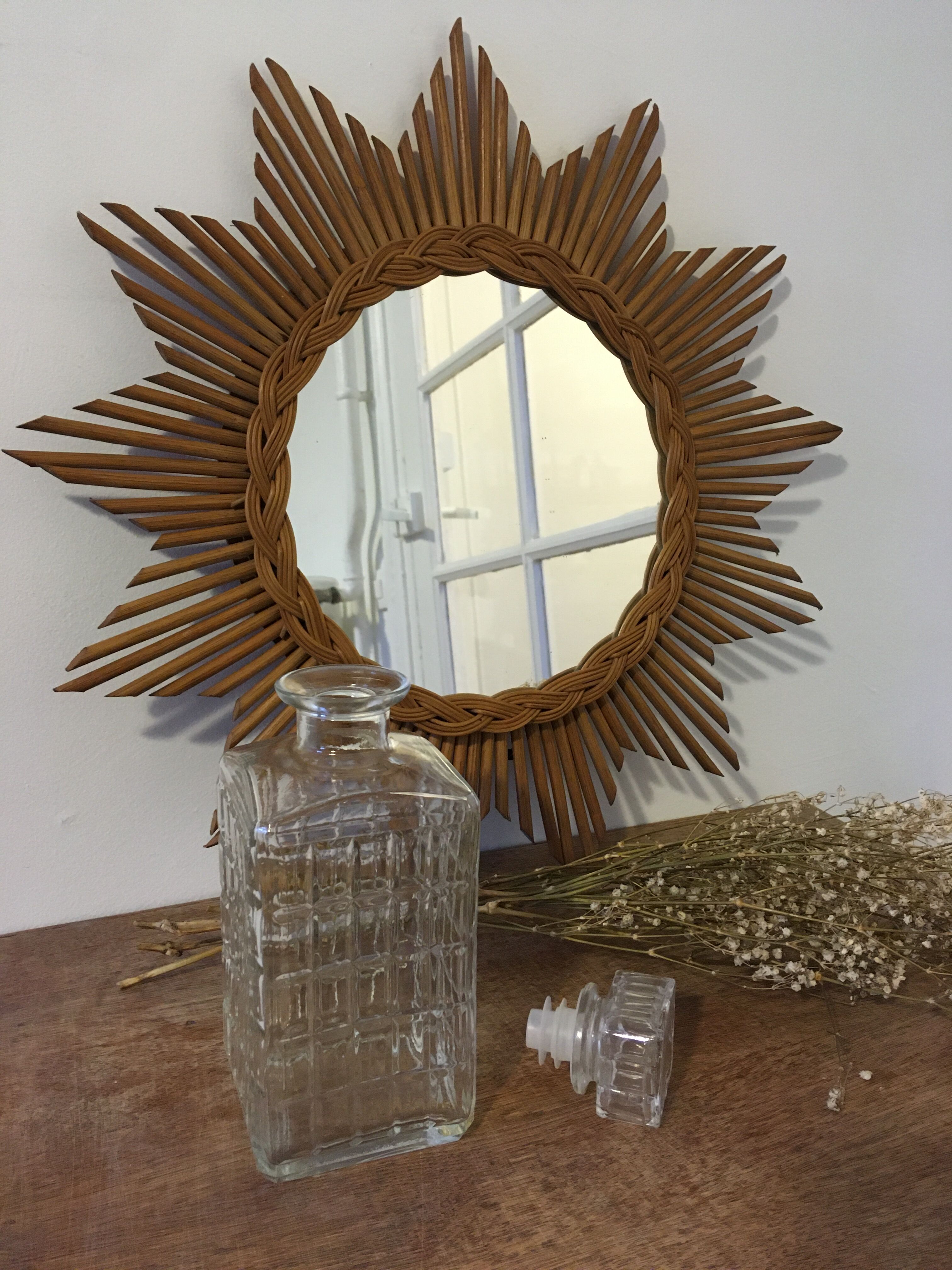 Vintage whisky carafe in chiseled glass