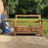 19th century walnut bench