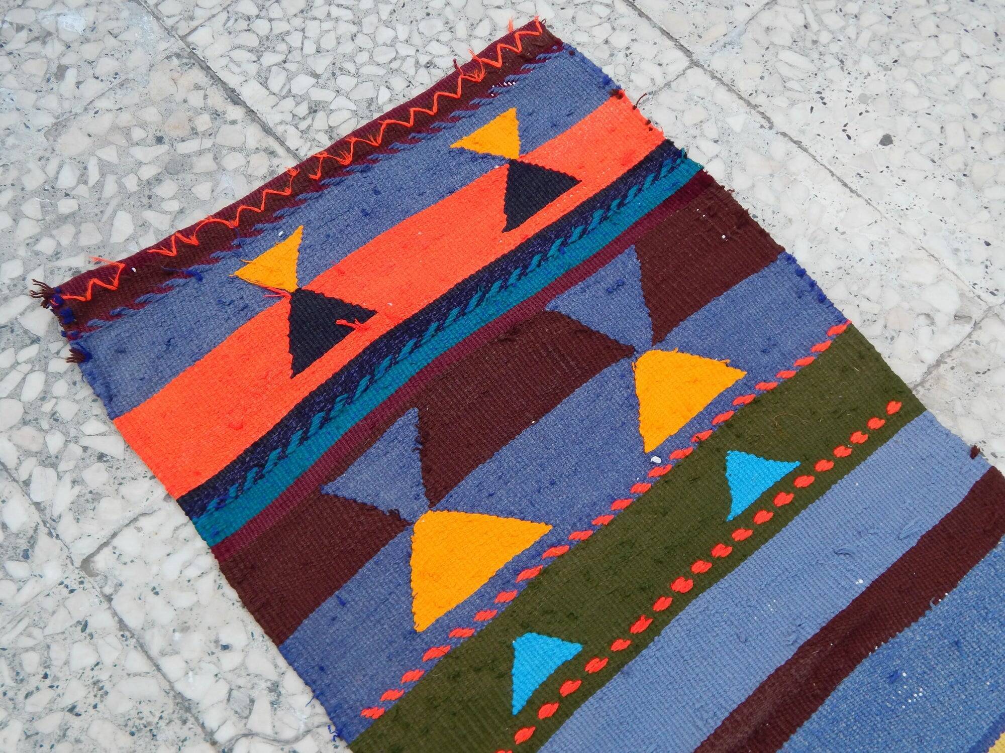Vintage Turkish hallway rug 47x248 cm