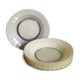 Eight hollow plates Duralex painted glass 60s