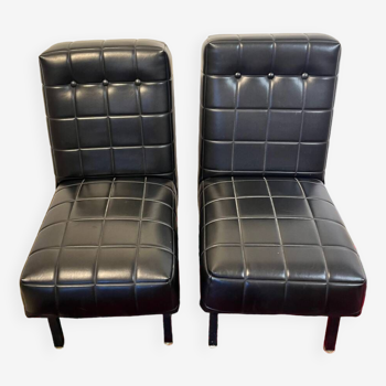 Set of black Sky armchairs