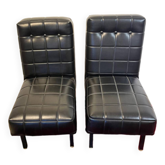 Set of black Sky armchairs