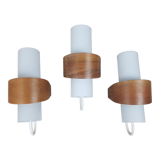 Suite of 3 Louis Kalff model Nx 40 wall lamps