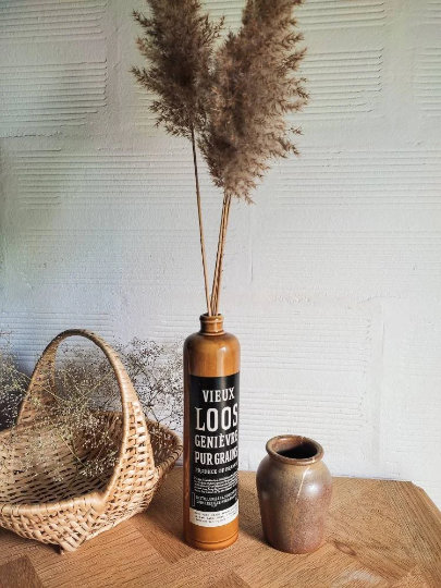 Vintage bottle, ceramic, brown