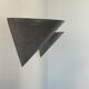 Pair of vintage conical wall lights, brushed metal, France 1970.