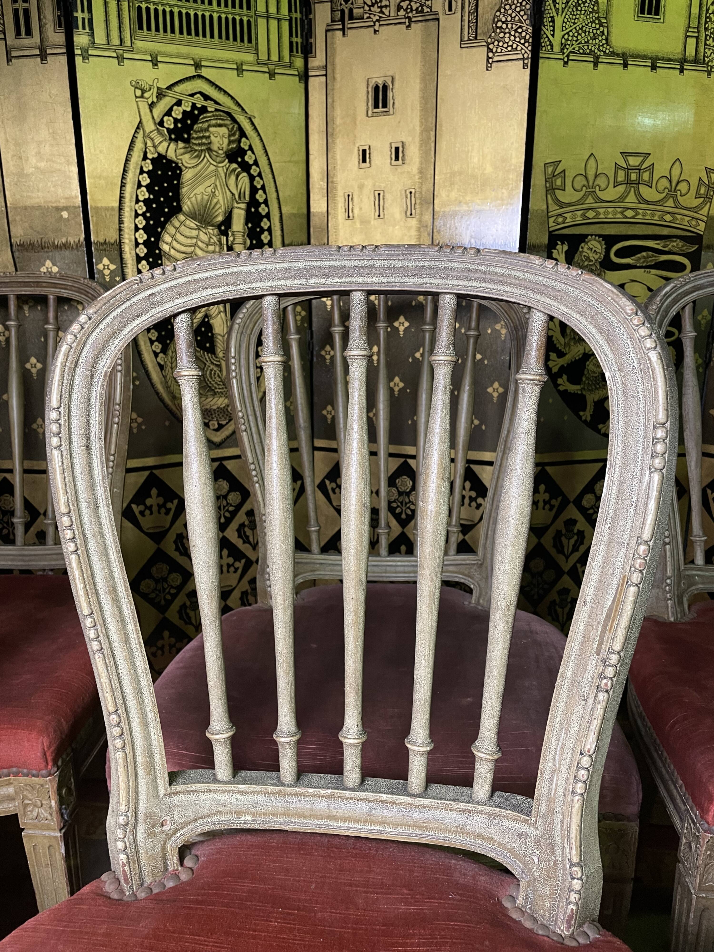 Suite of 8 chairs bars style Louis XVI 1950