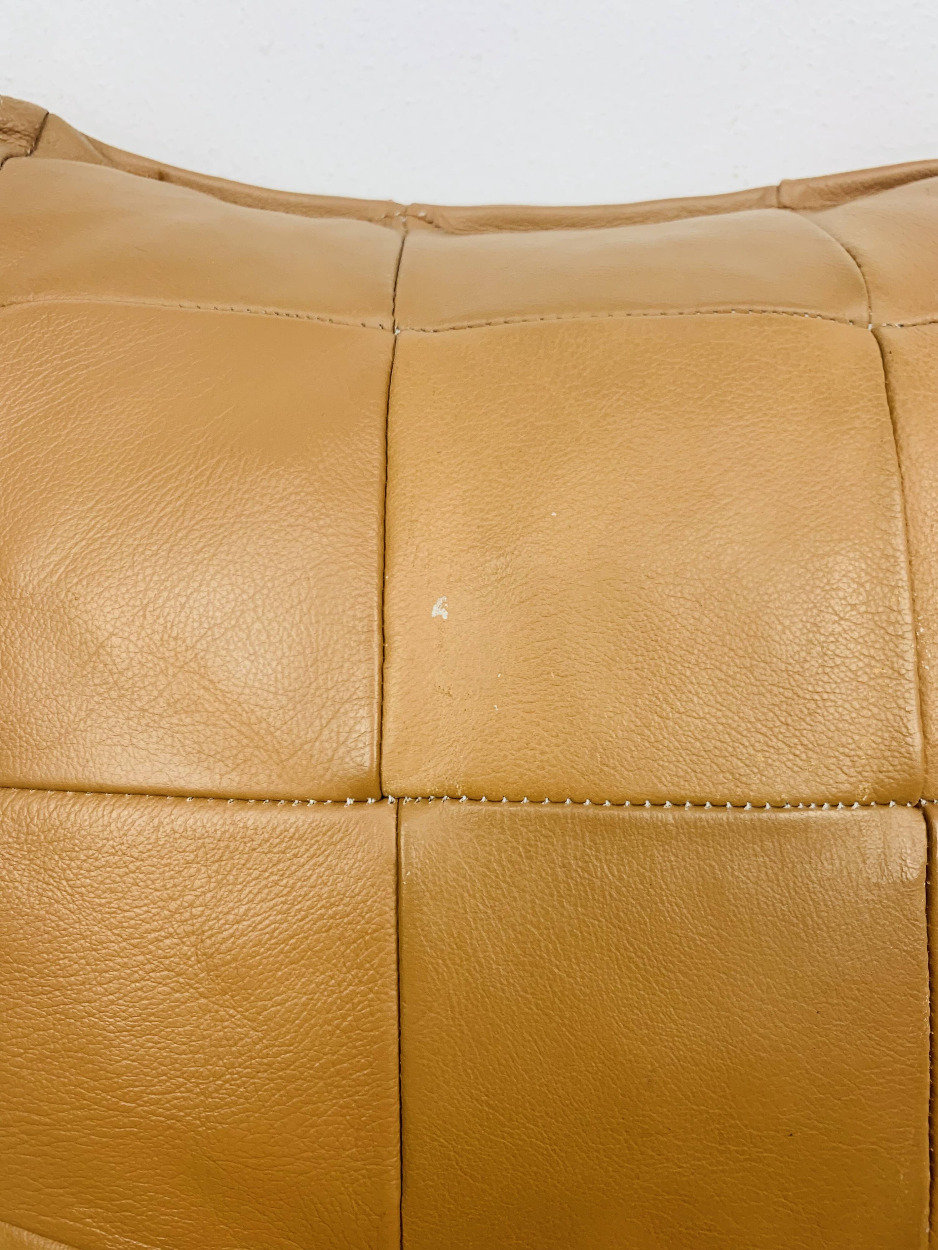 Vintage patchwork leather cushion