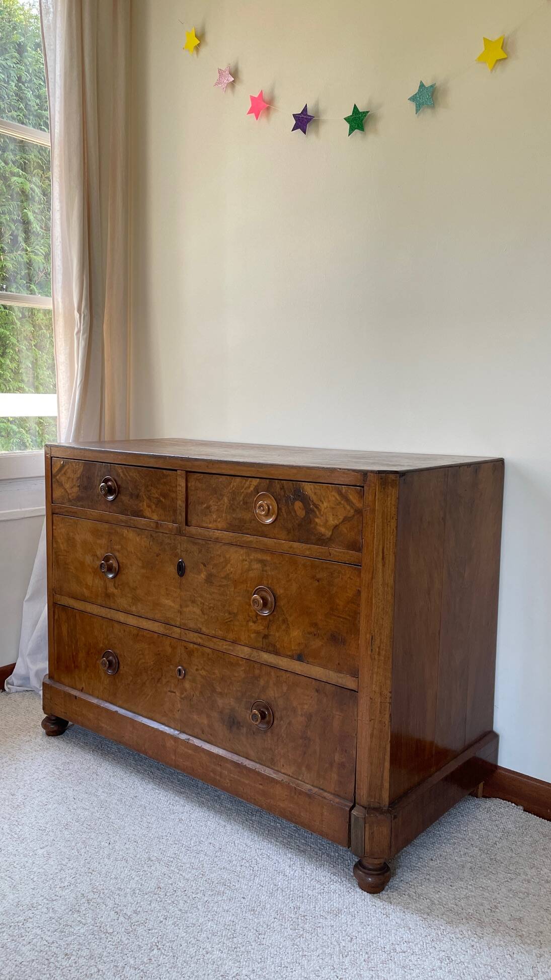 Antique Walnut and Solid Wood Commode