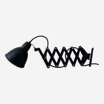 Vintage wall lamp gdr, architect lamp, work lamp metal black, industrial design