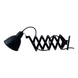 Vintage wall lamp gdr, architect lamp, work lamp metal black, industrial design