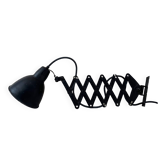 Vintage wall lamp gdr, architect lamp, work lamp metal black, industrial design