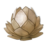 Candle holder in mother-of-pearl and brass