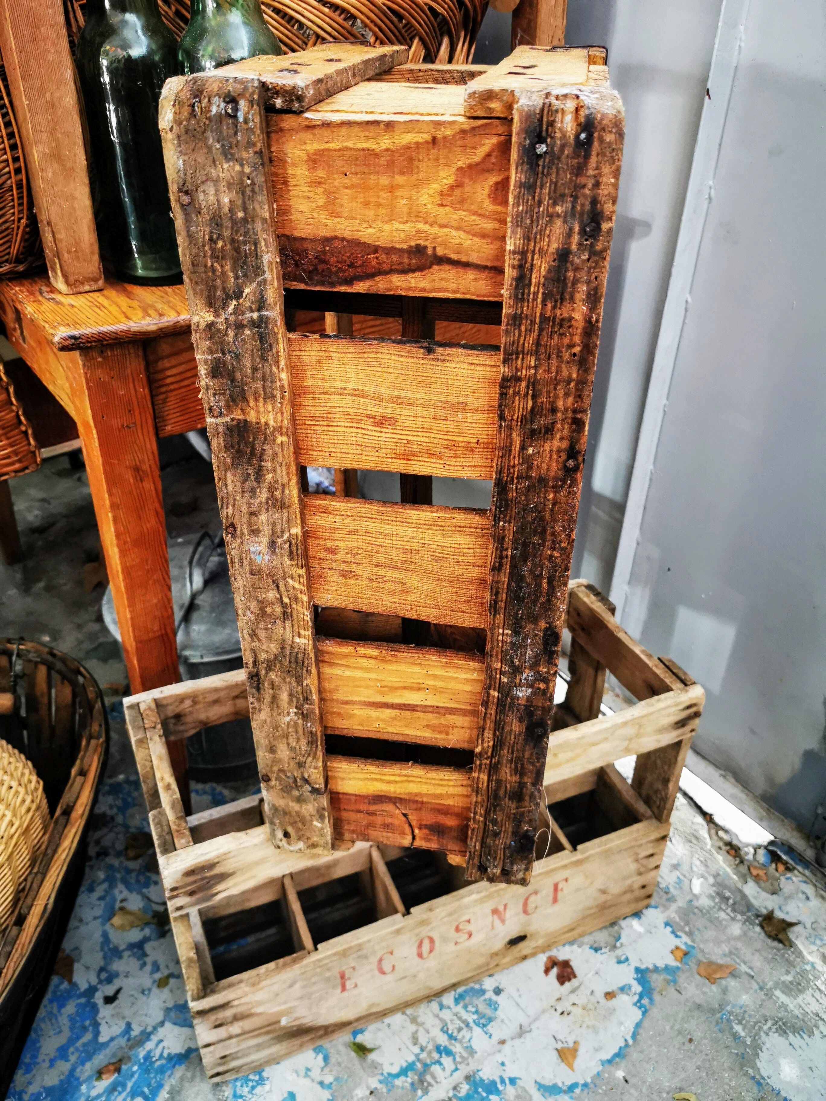 Locker door wooden bottles