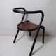 Jacques Hitier children's chair tubular metal curved wood