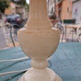 Vintage bedside lamp with scalloped shade