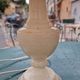 Vintage bedside lamp with scalloped shade