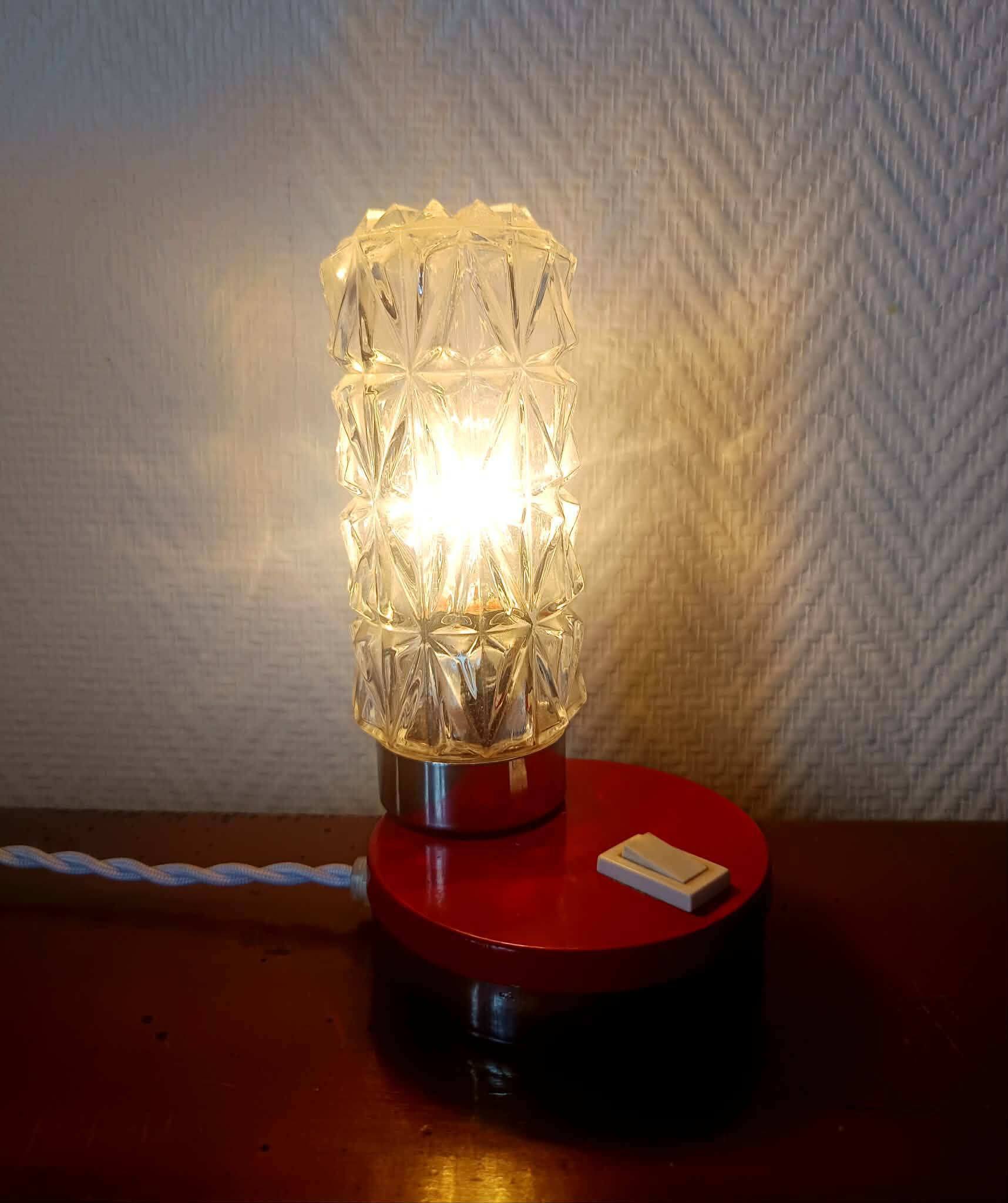 Space age night light glass 1970