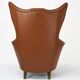 Mid-Century Italian Wingback Armchair in Leatherette, 1950s