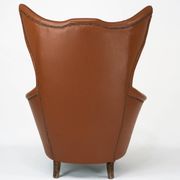 Mid-Century Italian Wingback Armchair in Leatherette, 1950s