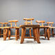 Set of 6 sculptural brutalist dining chairs, 1960s