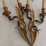 Brass candlestick wall lamps