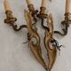 Brass candlestick wall lamps