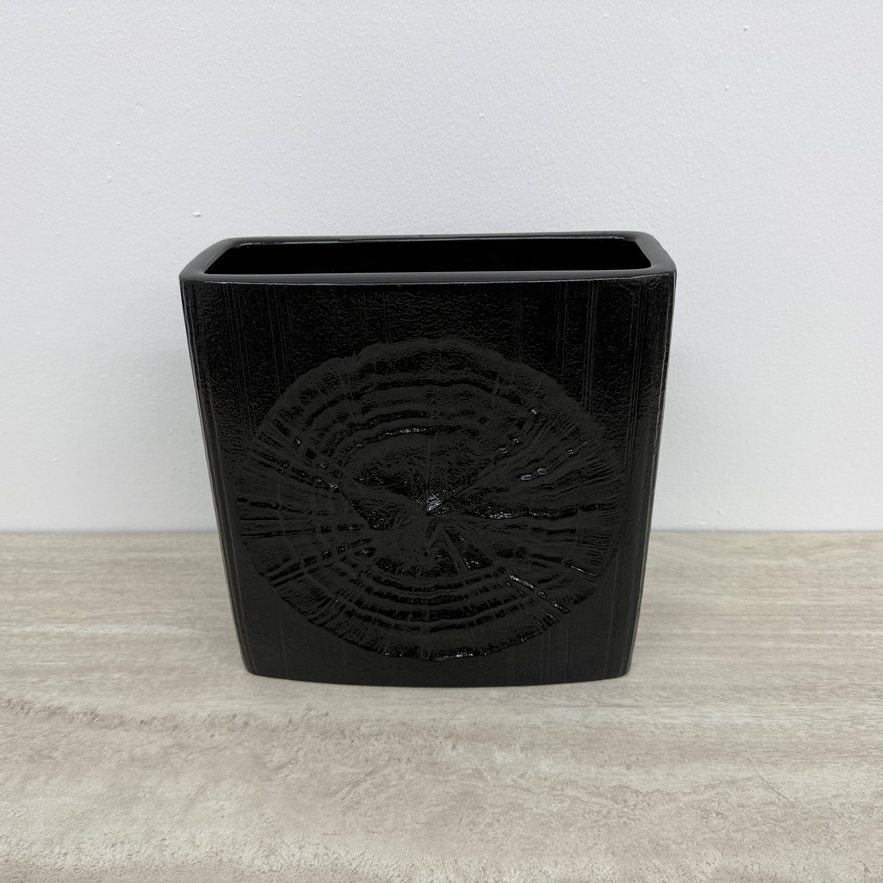 Rare Rosenthal Martin Freyer black ceramic vase , 1960’s