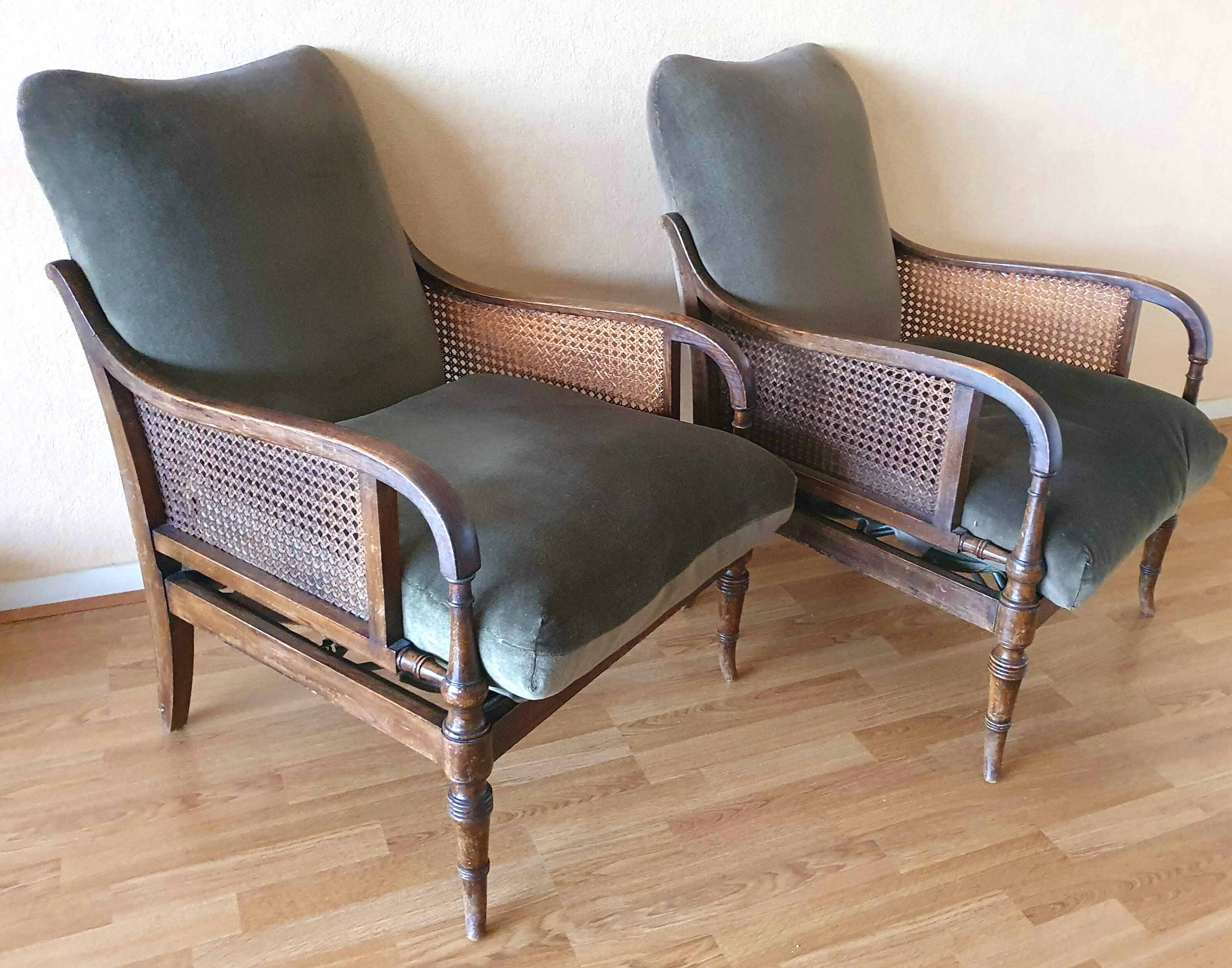 Duo of armchairs English style 1960
