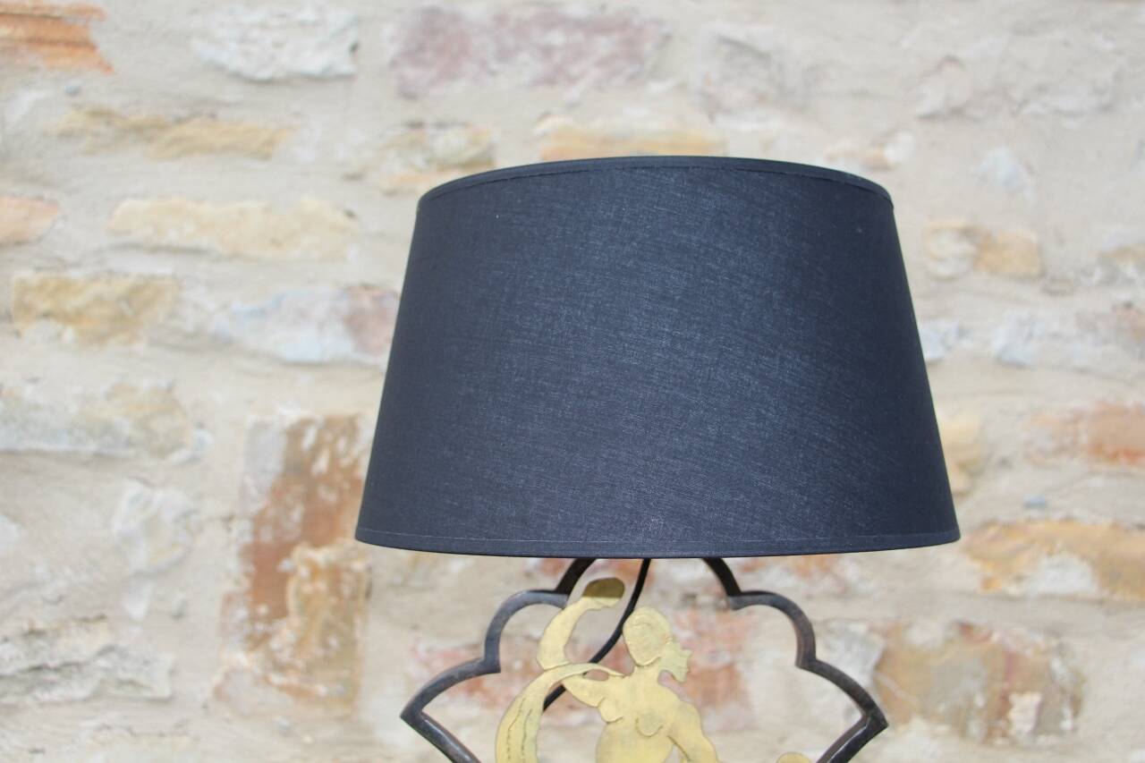 Lamp by edgar brandt in art deco wrought iron